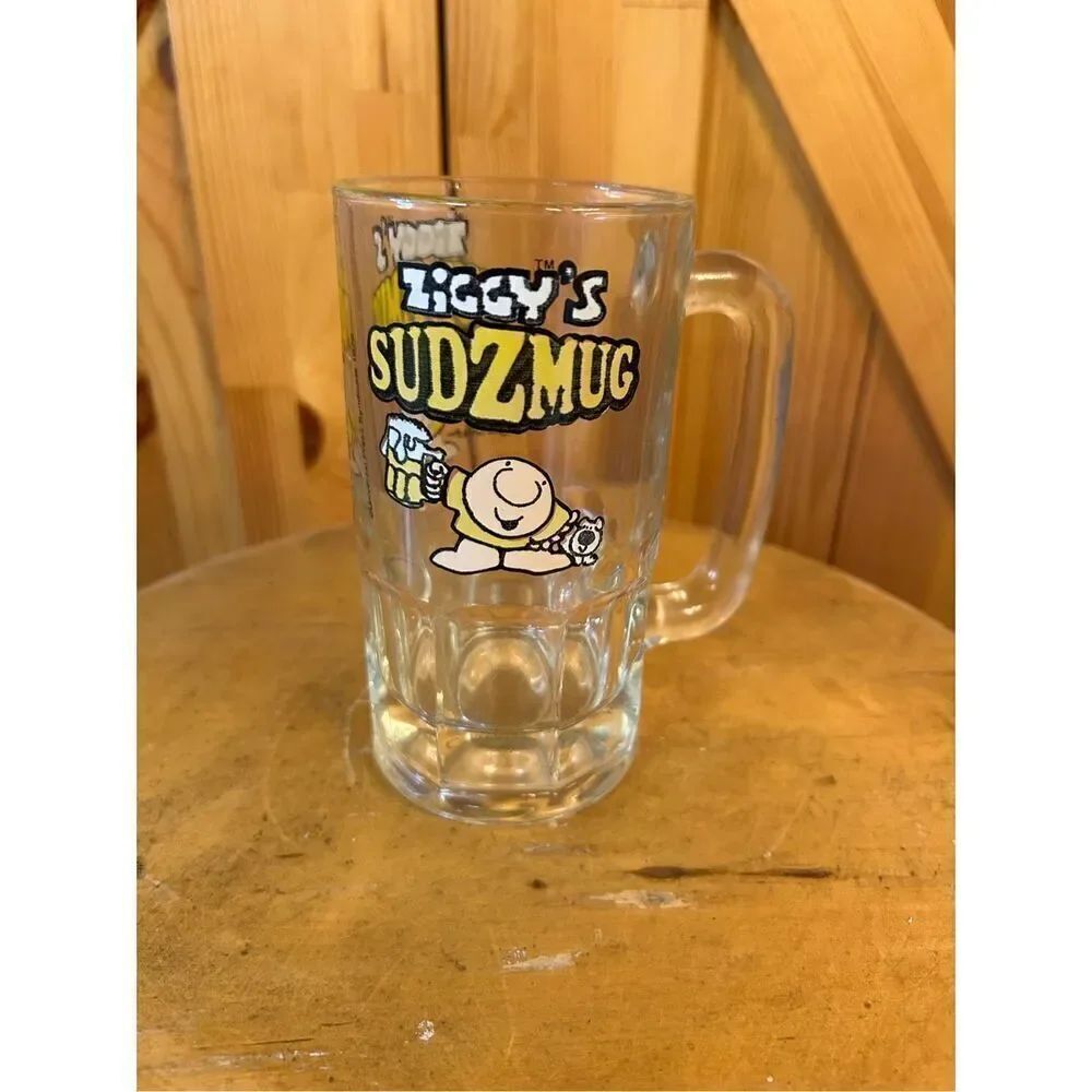Vintage 1979 Ziggy Suds Tall Glass Mug (0757)